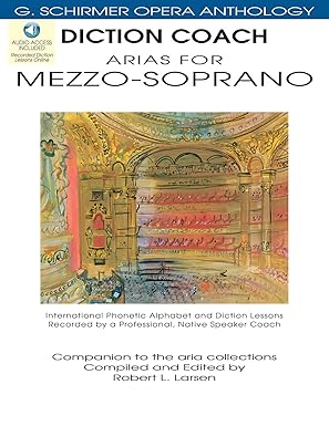 diction coach arias for mezzo soprano g schirmer opera anthology 1st edition hal leonard corp 1423413091,