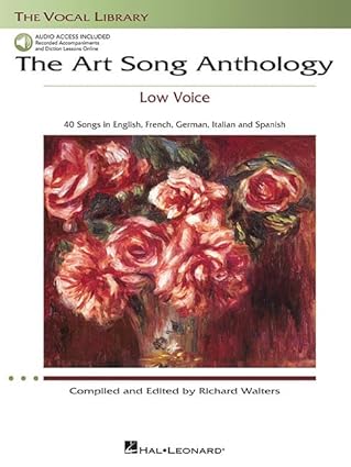 the art song anthology low voice book/online audio 1st edition richard walters 1423484002, 978-1423484004