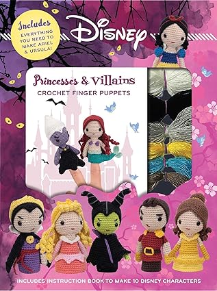disney princesses and villains crochet finger puppets 1st edition editors of thunder bay press 1684129311,