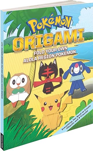 pokamon origami fold your own alola region pokamon 1st edition the pokemon company international 1604381973,
