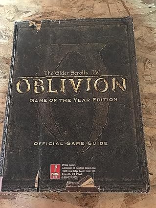 elder scrolls iv oblivion game of the year prima official game guide 1st edition peter olafson 0761556273,