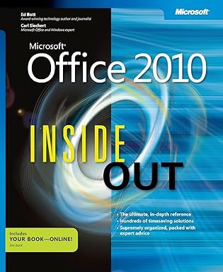 microsofta office 2010 inside out 1st edition ed bott ,carl siechert 0735626898, 978-0735626898