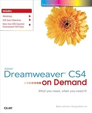 adobe dreamweaver cs4 on demand 1st edition steve johnson ,perspection inc 0789738376, 978-0789738370