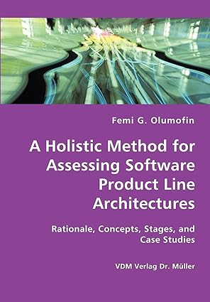 a holistic method for assessing software product line architectures 1st edition femi olumofin 3836422905,