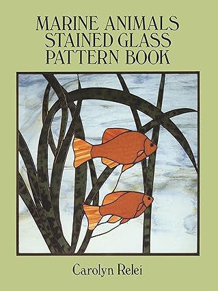 marine animals stained glass pattern book 1st edition carolyn relei 0486270165, 978-0486270166