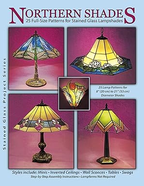 northern shades 25 full size patterns for stained glass lampshades 1st edition northern art glass studio