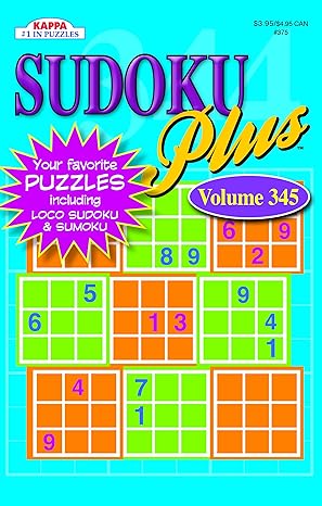 sudoku plus puzzle book 1st edition kappa books publishers 1559940239, 978-1559940238