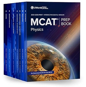 uworld mcat ubooks 2025 2026 8 printed and interactive digital mcat prep books including 6 illustrated
