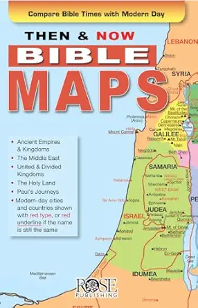 then and now bible maps fold out pamphlet 1st edition rose publishing 1596361301, 978-1596361300