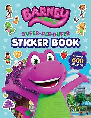 barney super dee duper sticker book 1st edition mattel 1640365524, 978-1640365520