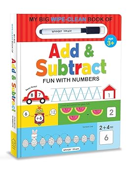 my big wipe and clean book of add and subtract for kids fun with numbers 1st edition wonder house books