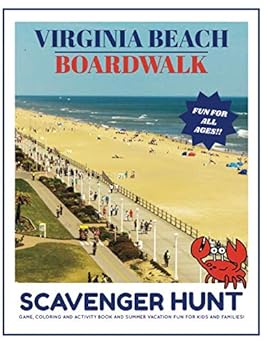virginia beach boardwalk scavenger hunt game coloring and activity book and summer vacation fun for kids and