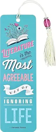 literature is the most agreeable way of ignoring life beaded bookmark 1st edition peter pauper press