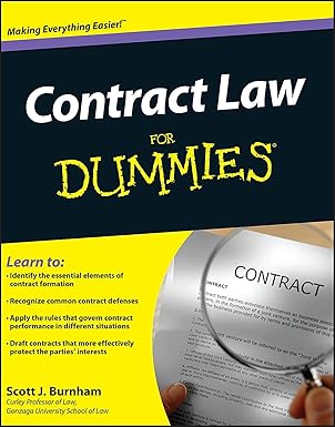 contract law for dummies 1st edition scott j burnham 1118092732, 978-1118092736