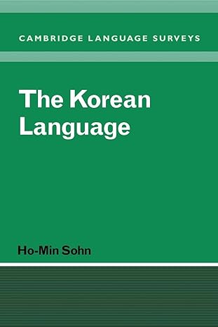 the korean language 1st edition ho min sohn 0521369436, 978-0521369435