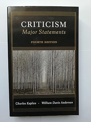 criticism major statements 1st edition charles kaplan ,william davis anderson 0312137451, 978-0312137458