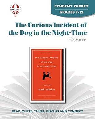 the curious incident of the dog in the night time student packet by novel units 1st edition novel units