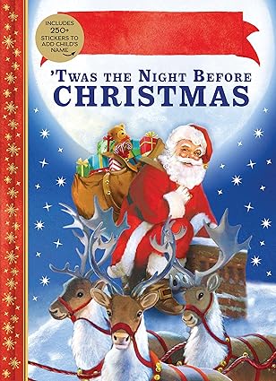 twas the night before christmas personalized book with stickers 1st edition lisa alderson 1728277531,