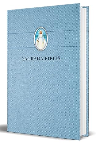 biblia cata lica en espaa ol con virgen milagrosa en cubierta / catholic bible in spanish hardcover blue 1st