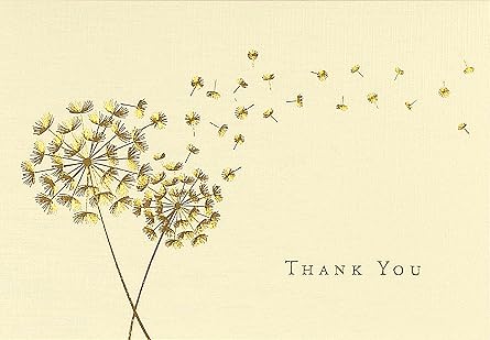 dandelion wishes thank you notes 1st edition inc peter pauper press 1441326626, 978-1441326621