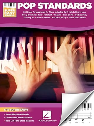 pop standards super easy songbook beginner piano sheet music 60 classic songs with simple right hand melodies