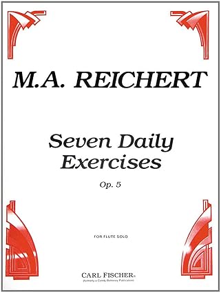 cu149 seven daily exercises op 5 flute solo with piano accompaniment 1st edition m a reichert 0825811171,