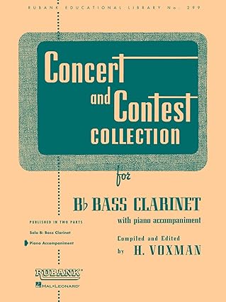 concert and contest collection b flat bass clarinet piano accompaniment 1st edition h voxman 1458437906,