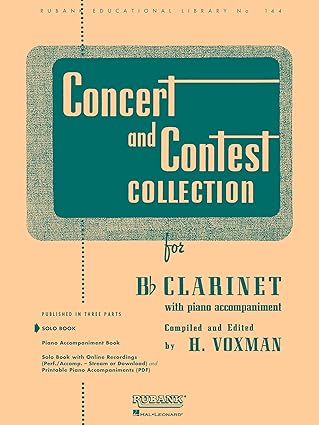 concert and contest collection bb clarinet solo book classical clarinet sheet music for performance and