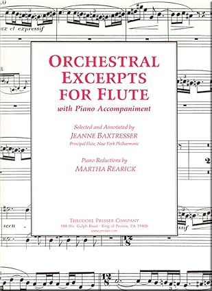 orchestral excerpts for flute 1st edition jeanne baxtresser ,martha rearick 093400997x, 978-0934009973