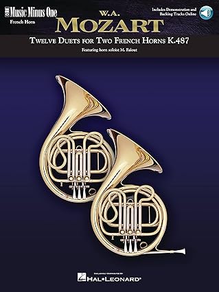 mozart twelve duets for two french horns book/online audio 1st edition wolfgang amadeus mozart 1596153644,