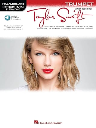 taylor swift trumpet hal leonard instrumental sheet music play along with 15 songs songbook with online and