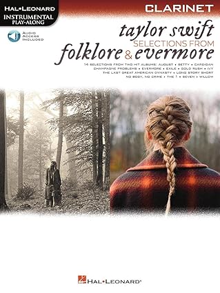 taylor swift selections from folklore and evermore clarinet instrumental play along book with online audio