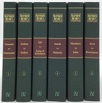 matthew henrys commentary on the whole bible new 6 volume set 1st edition matthew henry 1598564366,