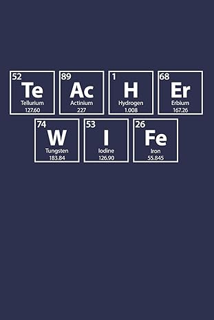 teacher wife periodic table spelling notebook journal diary 6x9 120 pages 60 sheets 1st edition periodic