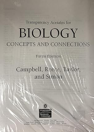 transparency acetates for biology concepts and connections 1st edition reece taylor and simon campbell