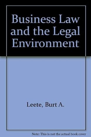 business law and the legal environment 1st edition burt a leete ,karla h fox 0205118410, 978-0205118410