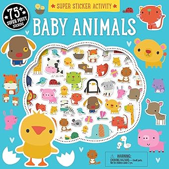super sticker activity baby animals 1st edition dawn machell 1626866481, 978-1626866485
