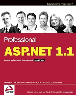 professional asp net 1 1 updated and tested for final release of asp net v1 1 1st edition alex homer ,dave