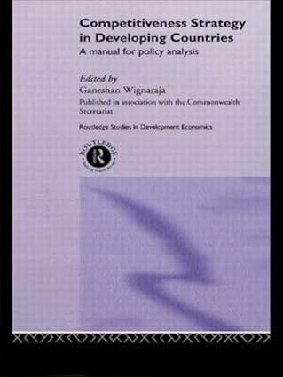 competitiveness strategy in developing countries a manual for policy analysis 1st edition ganeshan wignaraja