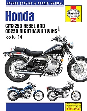 honda cmx250 rebel and cb250 nighthawk twins 1985 2009 1st edition editors of haynes manuals 156392756x,