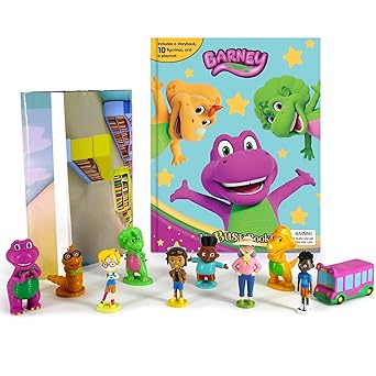 mattel barney my busy books storybook 10 figurines playmat 1st edition phidal publishing inc 2764371810,