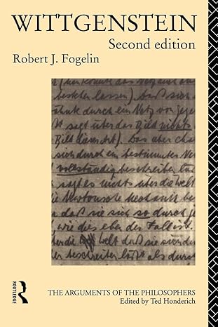 wittgenstein 1st edition robert j fogelin 0415119448, 978-0415119443