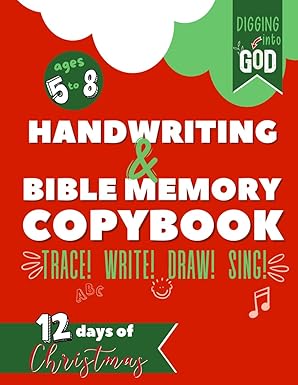 christmas handwriting and bible memory copybook for kids ages 5 8 trace scripture verses and help children