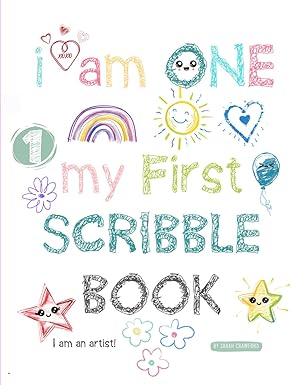 i am one my first scribble book blank pages drawing and coloring book for babies first birthday gift for 1