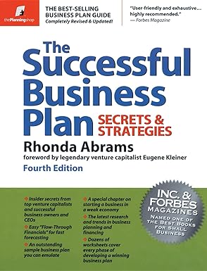 the successful business plan secrets and strategies 1st edition rhonda abrams ,eugene kleiner 0966963563,