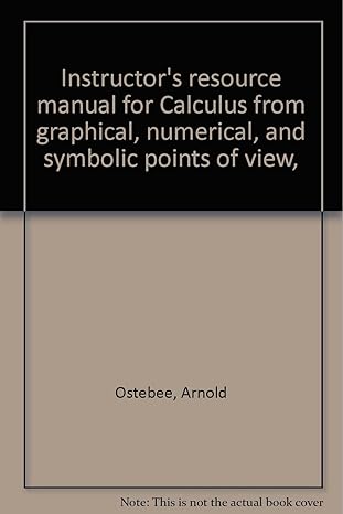 instructors resource manual for calculus from graphical numerical and symbolic points of view 1st edition