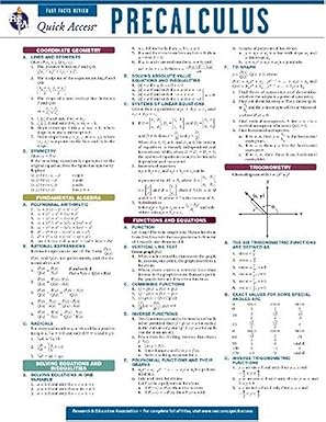 precalculus reas quick access reference chart 1st edition editors of rea ,calculus study guides 0738607452,