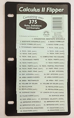 calculus ii flipper study guide 1st edition john wojtowicz 1878383302, 978-1878383303