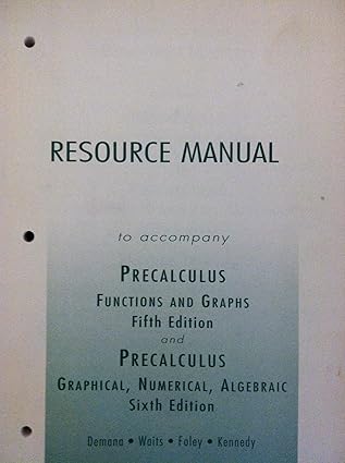 resource manual 1st edition franklin demana ,bert k waits ,gregory d foley ,daniel kennedy 0321132076,