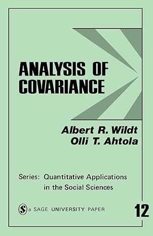 analysis of covariance 1st edition albert r wildt ,olli t ahtola 0803911645, 978-0803911642